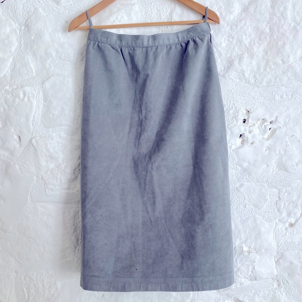 Vintage ultra suede light blue A-line skirt